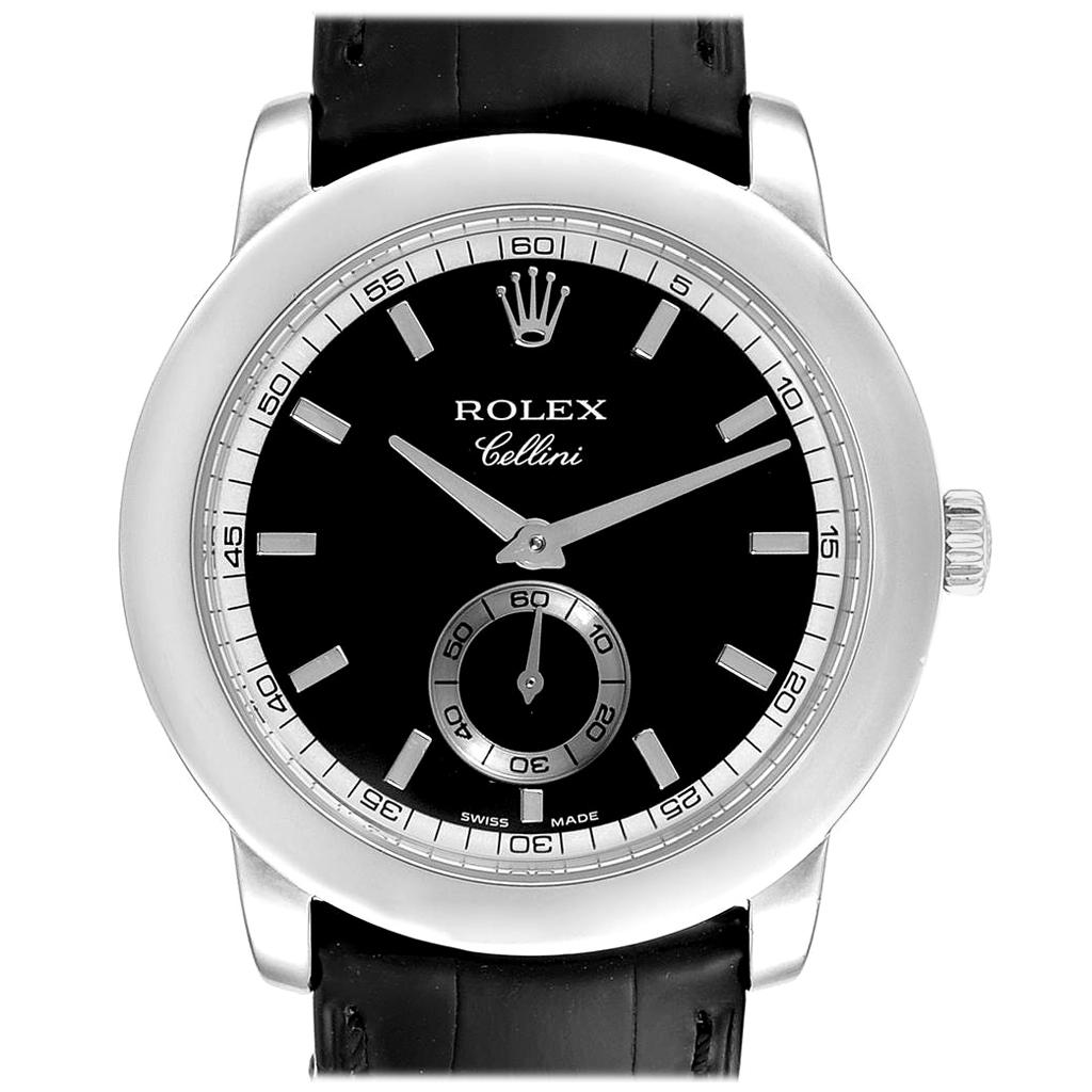 Rolex Cellini Cellinium Platinum Black Dial Men's Watch 5241 For Sale