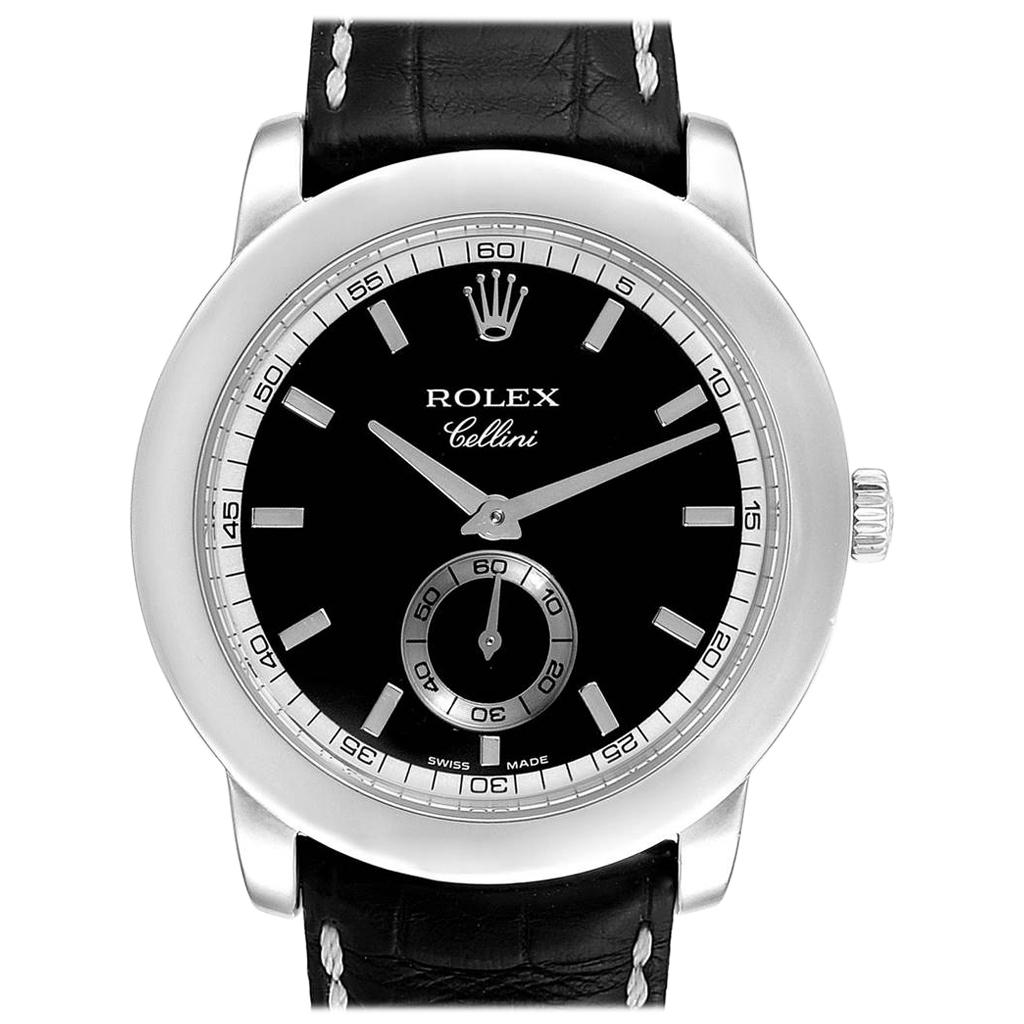 Rolex Cellini Cellinium Platinum Black Dial Men's Watch 5241