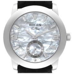 Rolex Cellini Cellinium Platinum Mother of Pearl Dial Mens Watch 5240 Box Papers
