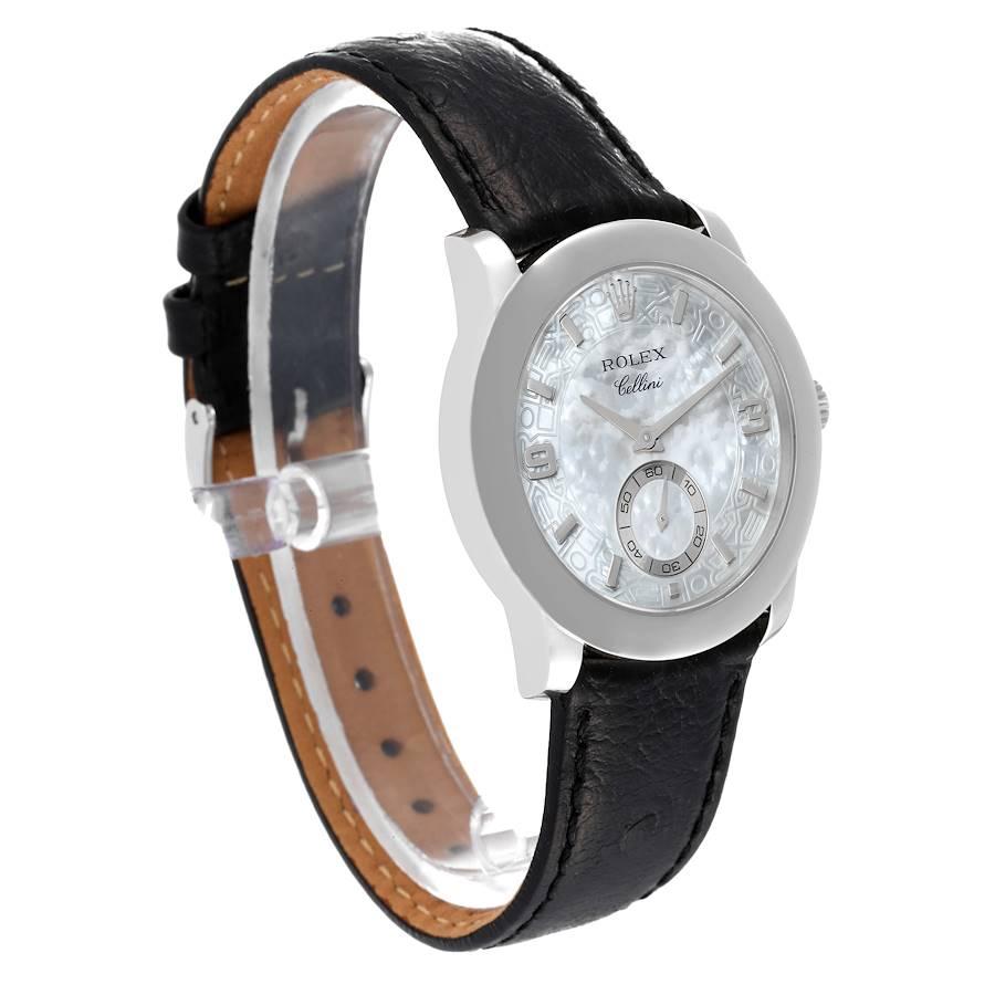 Rolex Cellini Cellinium Platinum Mother of Pearl Dial Mens Watch 5240 In Excellent Condition In Atlanta, GA