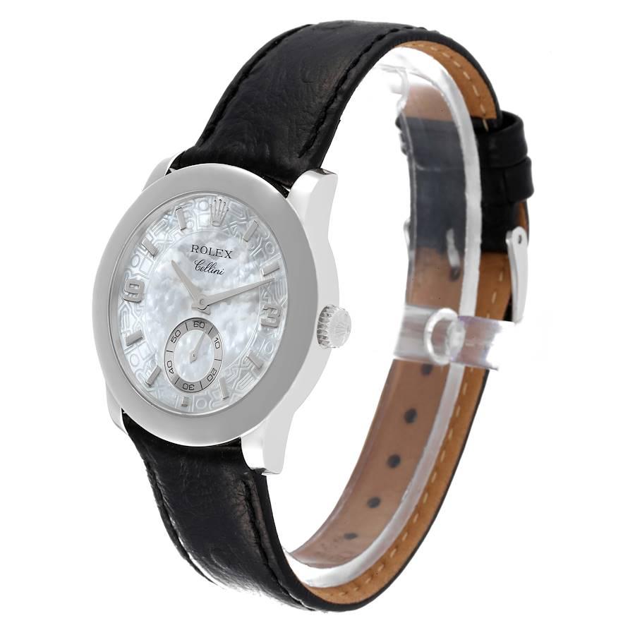 Men's Rolex Cellini Cellinium Platinum Mother of Pearl Dial Mens Watch 5240