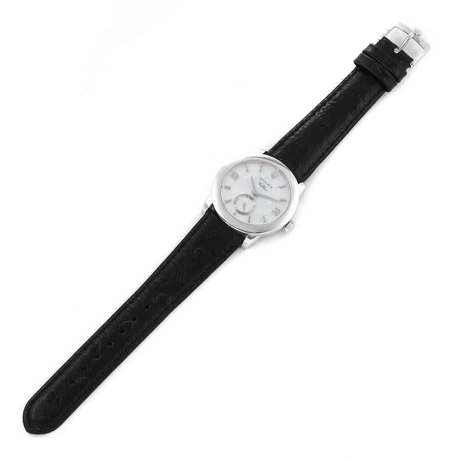 Rolex Cellini Cellinium Platinum Mother of Pearl Dial Mens Watch 5240 5