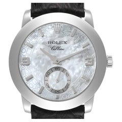 Rolex Cellini Cellinium Platinum Mother of Pearl Dial Mens Watch 5240
