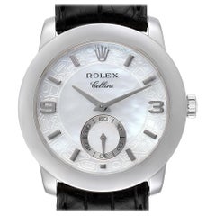 Rolex Cellini Cellinium Platinum Mother of Pearl Men's Watch 5240
