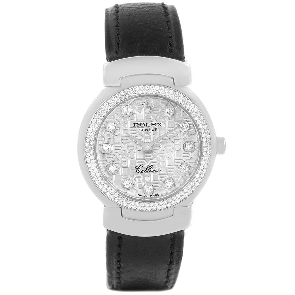 Rolex Cellini Cellissima 18 Karat White Gold Diamond Ladies Watch 6671 Damen