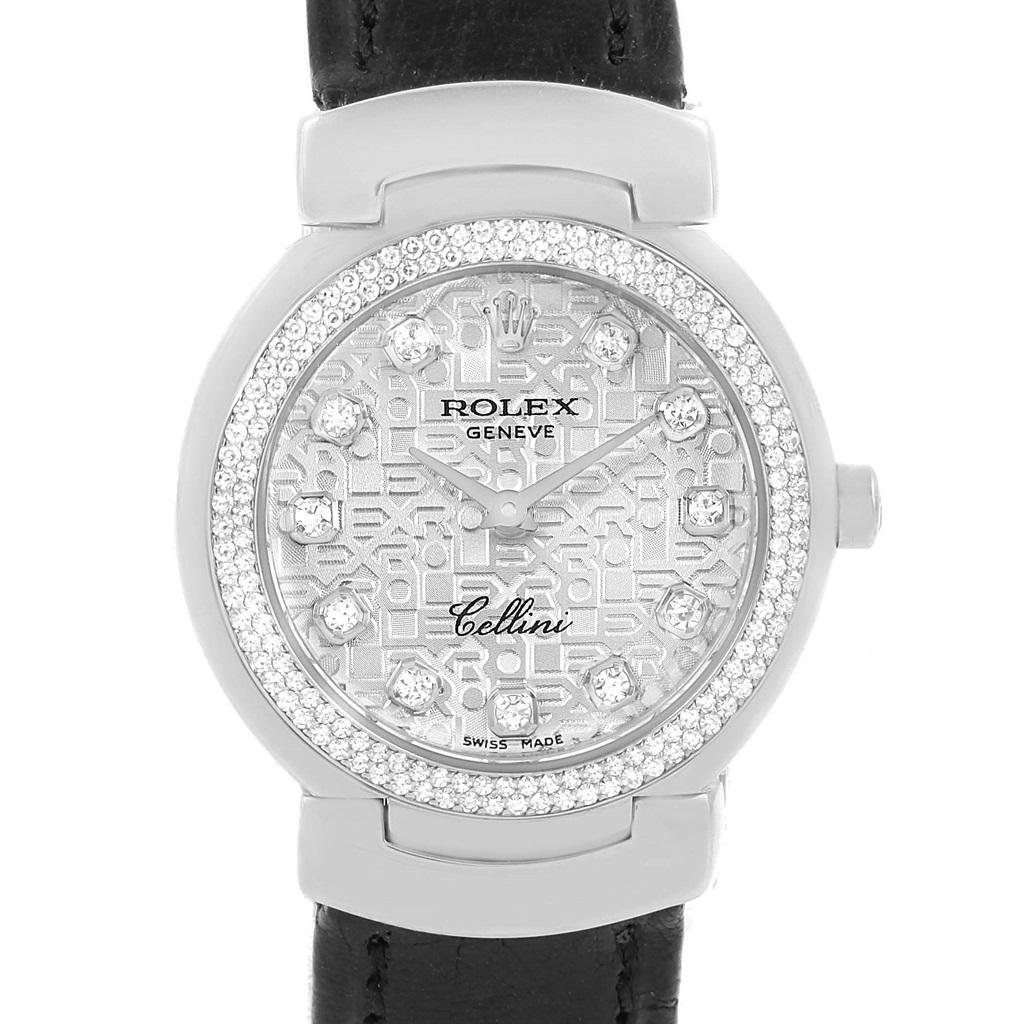 Rolex Cellini Cellissima 18 Karat White Gold Diamond Ladies Watch 6671 1