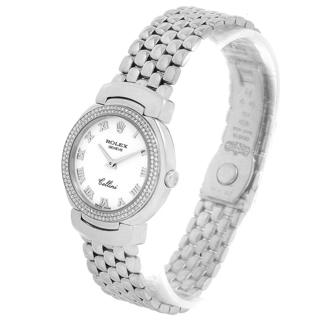 Rolex Cellini Cellissima 18 Karat White Gold Diamond Ladies Watch 6671 For Sale 1