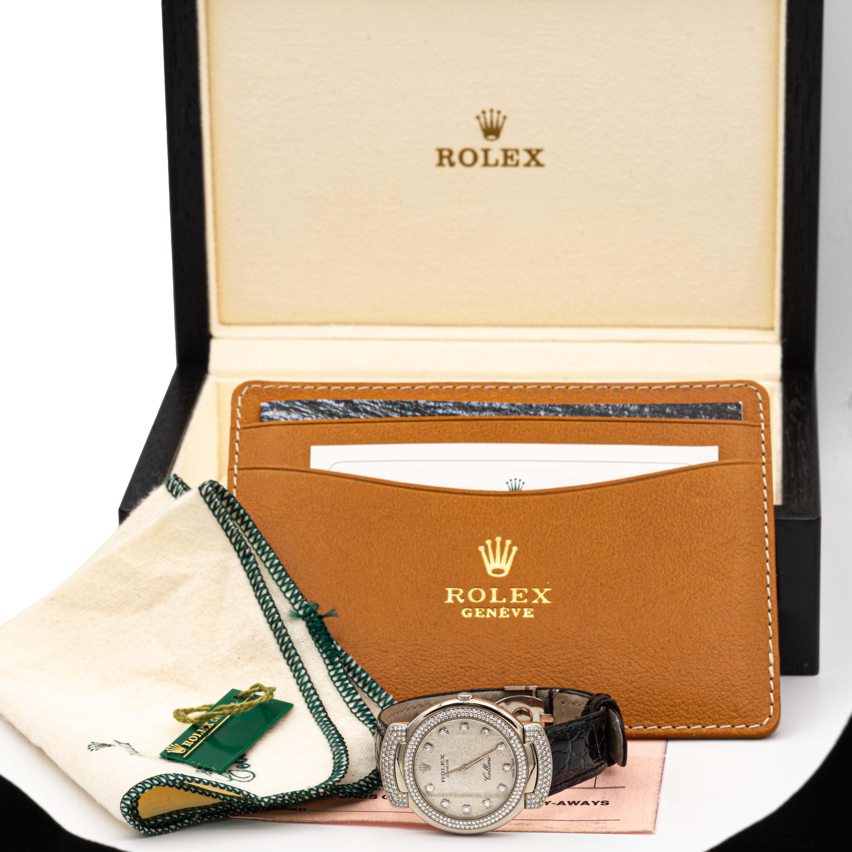 Rolex Cellini Cellissima 18k White Gold Diamond Quartz Movement Ladies6683 Watch 1