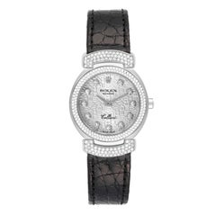 Rolex Cellini Cellissima 26mm White Gold Diamond Ladies Watch 6673