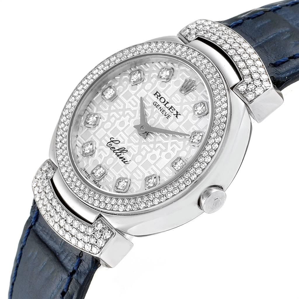 Rolex Cellini Cellissima White Gold Diamond Ladies Watch 6673 1