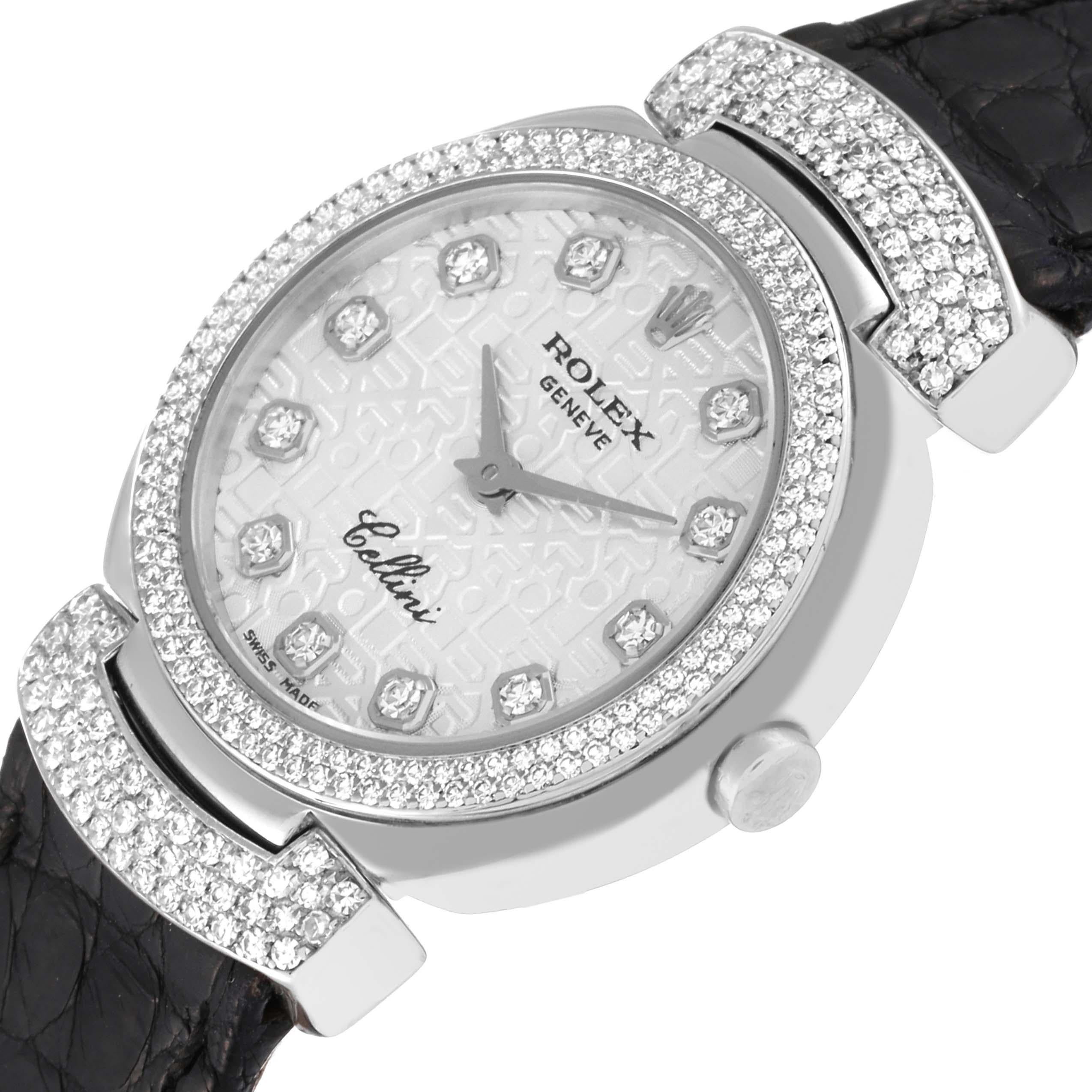 Women's Rolex Cellini Cellissima 26mm White Gold Diamond Ladies Watch 6673
