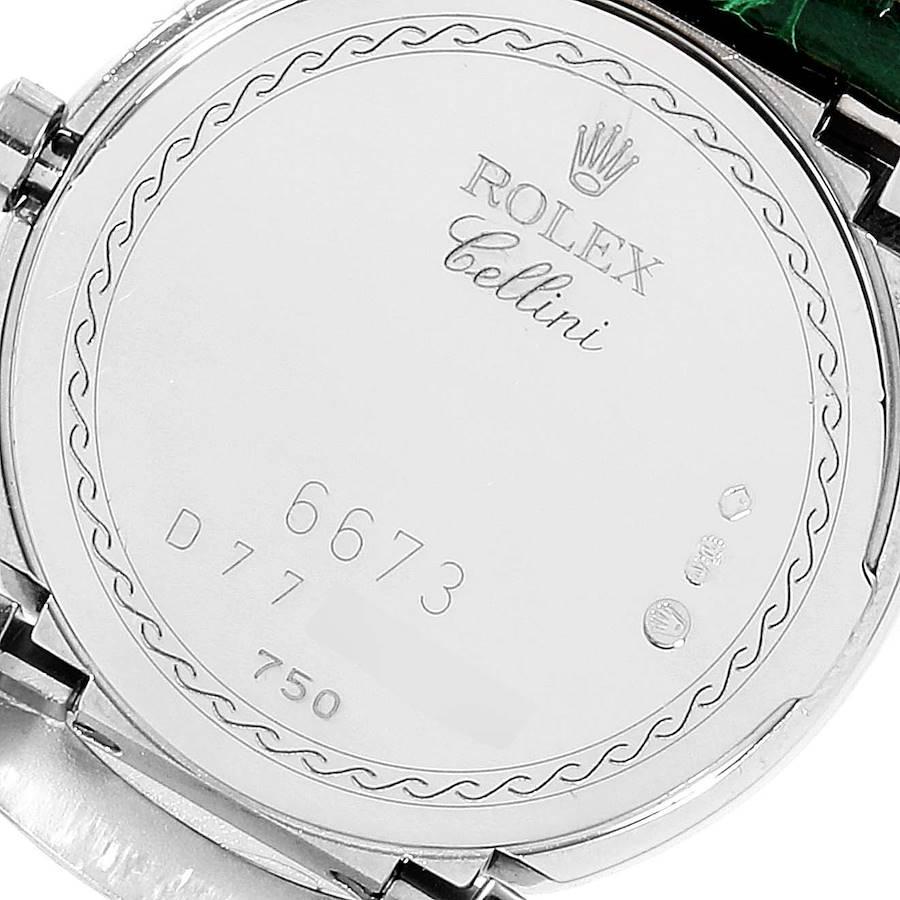 Rolex Cellini Cellissima White Gold Diamond Ladies Watch 6673 For Sale 1