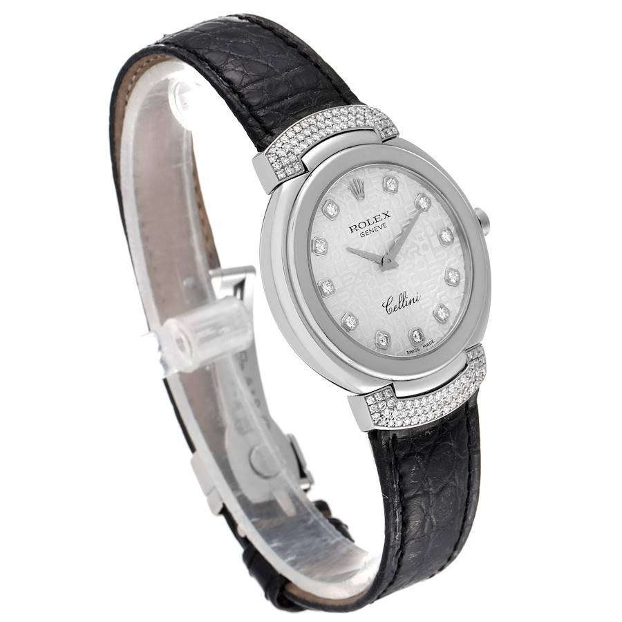 Rolex Cellini Cellissima Weißgold Diamant Damenuhr 6682 Box Papiere im Zustand „Hervorragend“ im Angebot in Atlanta, GA
