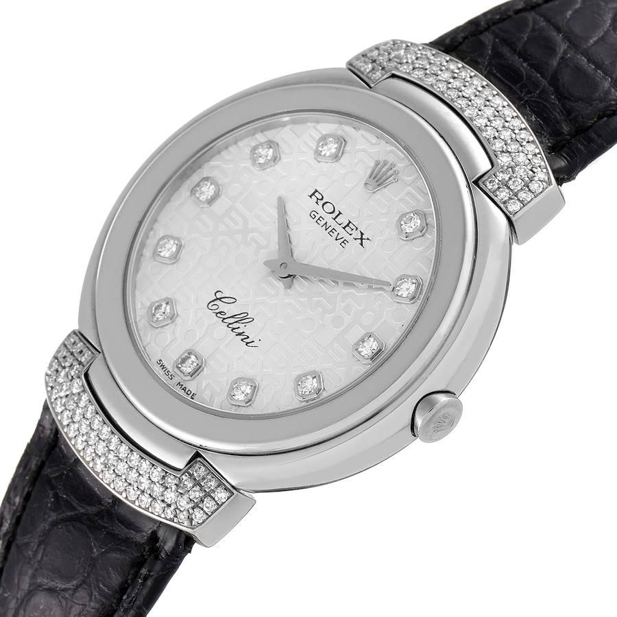 Rolex Cellini Cellissima Weißgold Diamant Damenuhr 6682 Box Papiere im Angebot 2