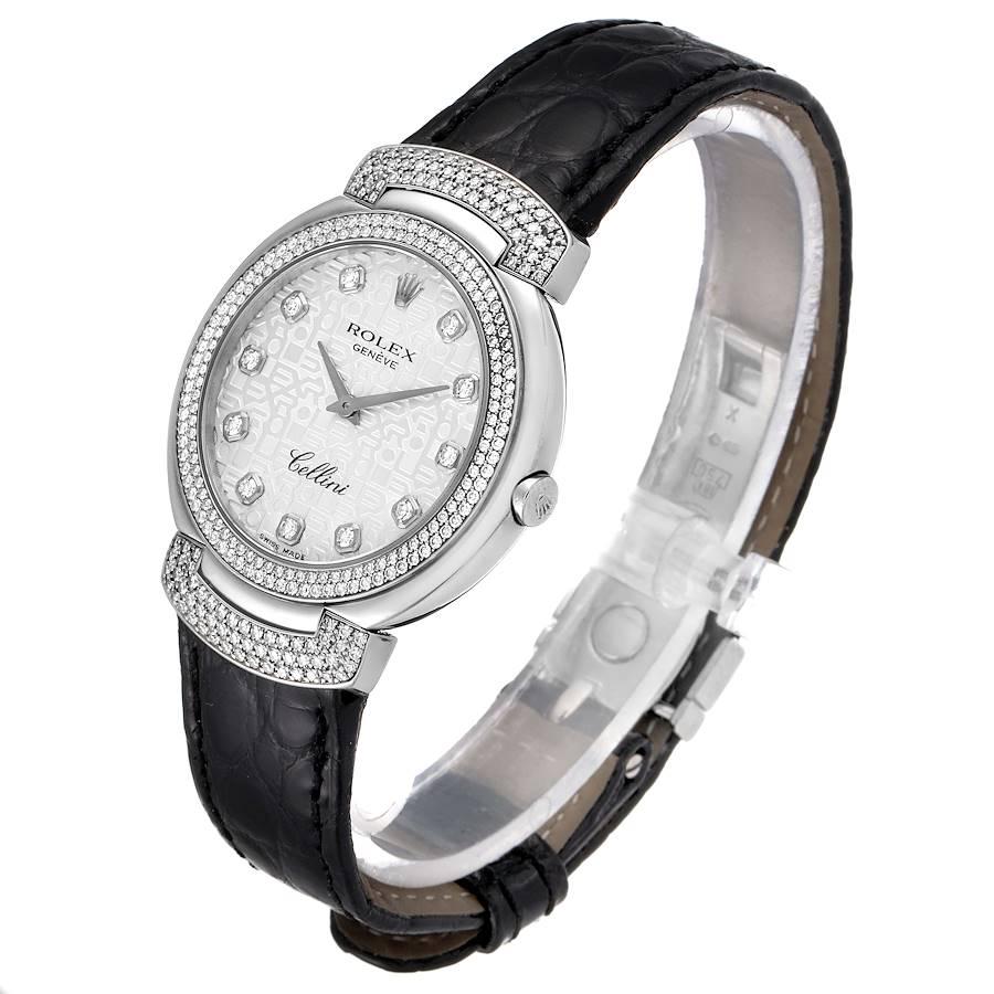 Women's Rolex Cellini Cellissima White Gold Diamond Ladies Watch 6683 For Sale