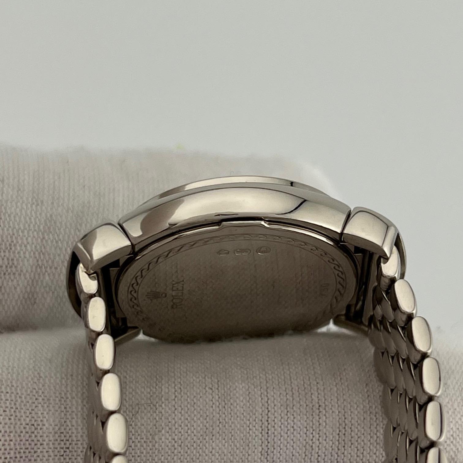 Rolex Cellini 6671/9 26mm Quadrante Rosa Lunetta Diamante Oro 18k Scatola Documenti in vendita 5