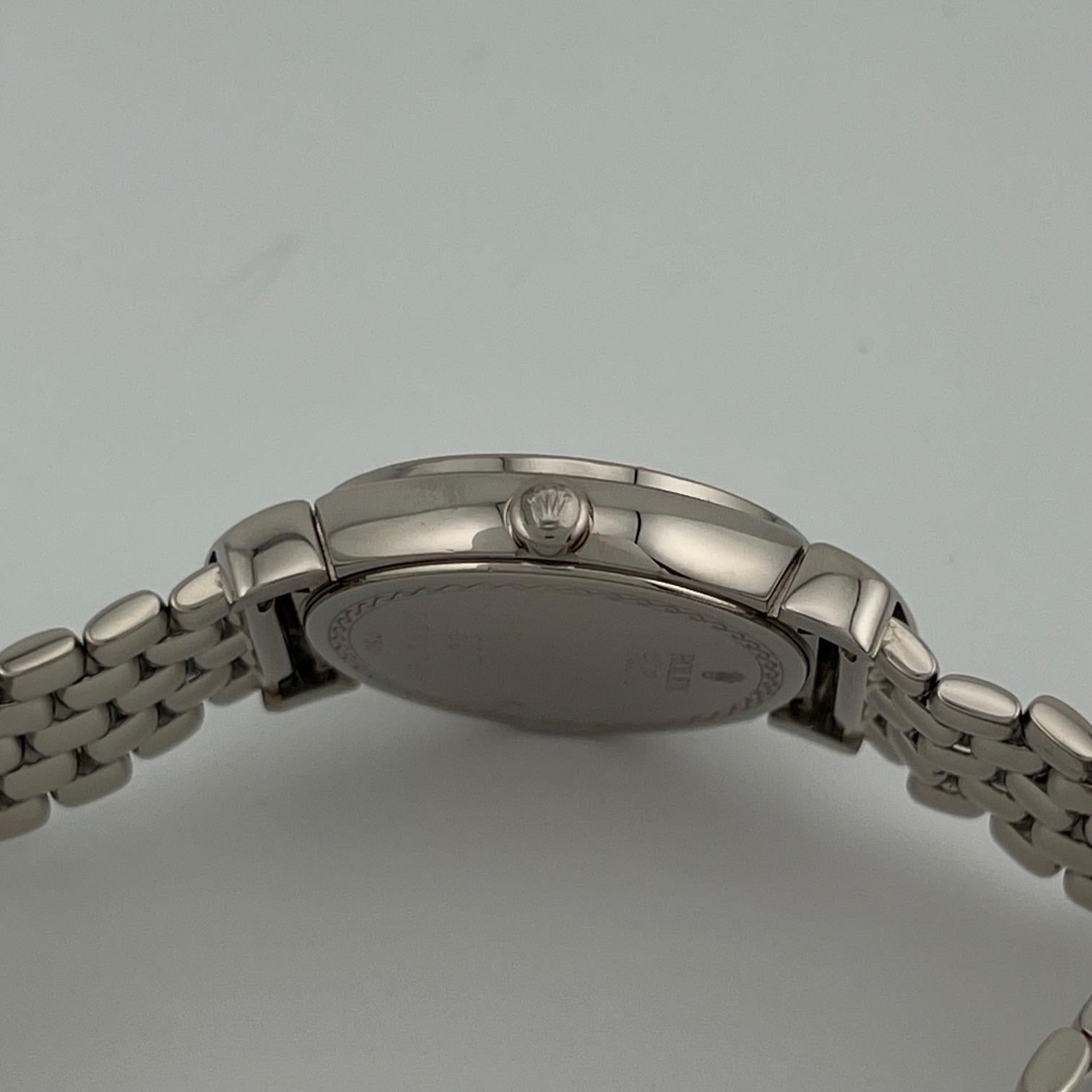 Rolex Cellini 6671/9 26mm Quadrante Rosa Lunetta Diamante Oro 18k Scatola Documenti in vendita 6