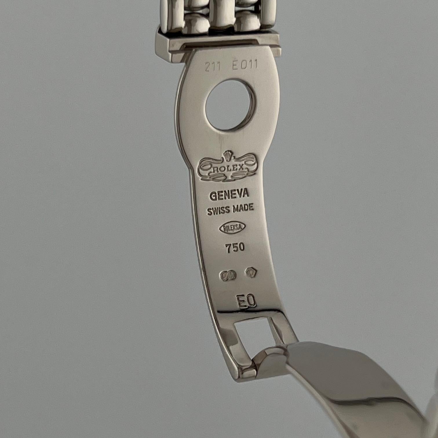 Rolex Cellini 6671/9 26mm Quadrante Rosa Lunetta Diamante Oro 18k Scatola Documenti in vendita 3