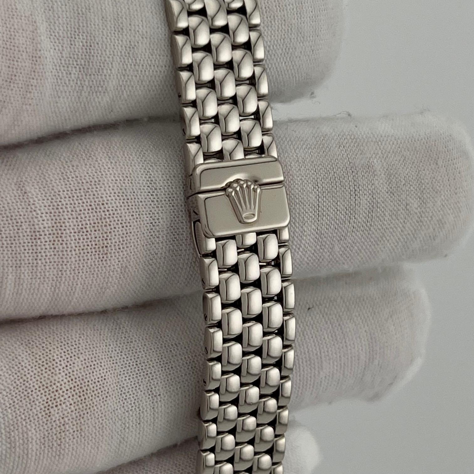 Rolex Cellini 6671/9 26mm Quadrante Rosa Lunetta Diamante Oro 18k Scatola Documenti in vendita 4