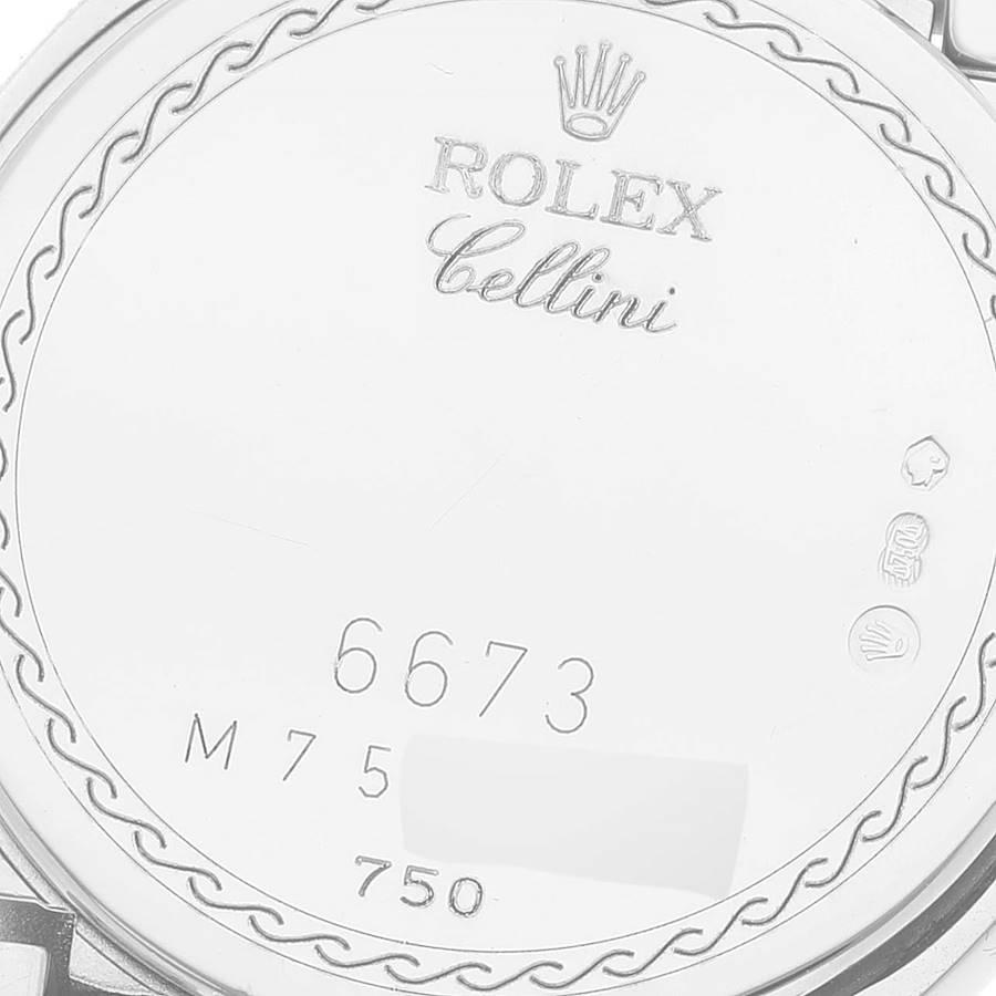 Rolex Cellini Cellissima Silver Dial Diamond Ladies Watch 6673 Box Card 3