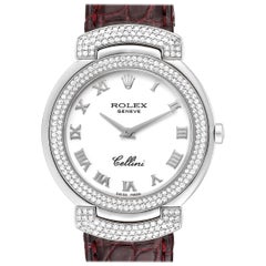 Rolex Cellini Cellissima White Gold Diamond Ladies Watch 6683