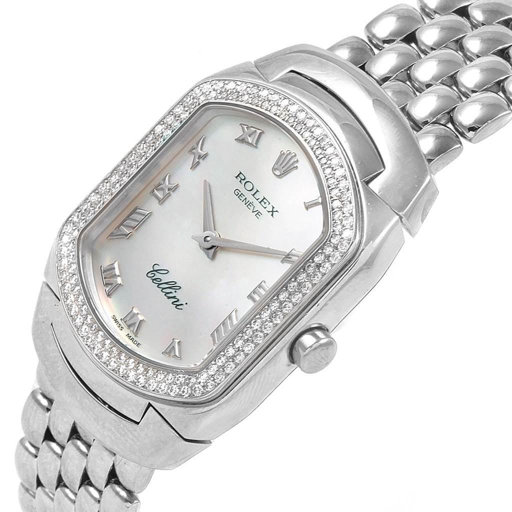 Rolex Cellini Cellissima White Gold Diamond Ladies Watch 6691 Box Papers For Sale 1
