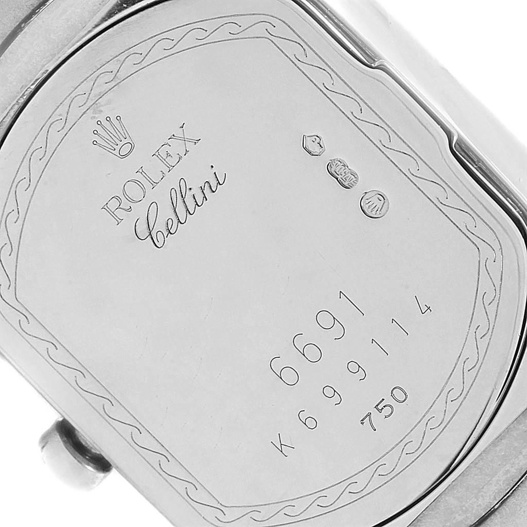 Rolex Cellini Cellissima White Gold Diamond Ladies Watch 6691 Box Papers For Sale 2