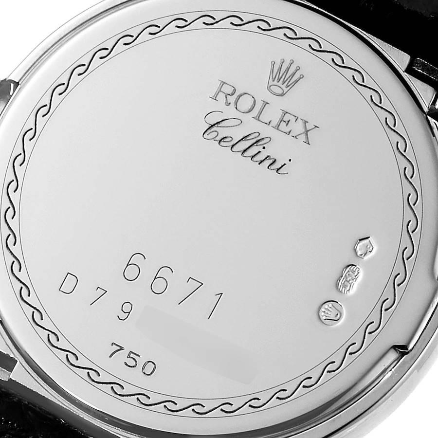 Rolex Cellini Cellissima White Gold Diamond Rose Dial Ladies Watch 6671 2