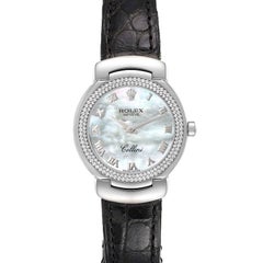 Rolex Cellini Cellissima White Gold MOP Dial Diamond Ladies Watch 6671