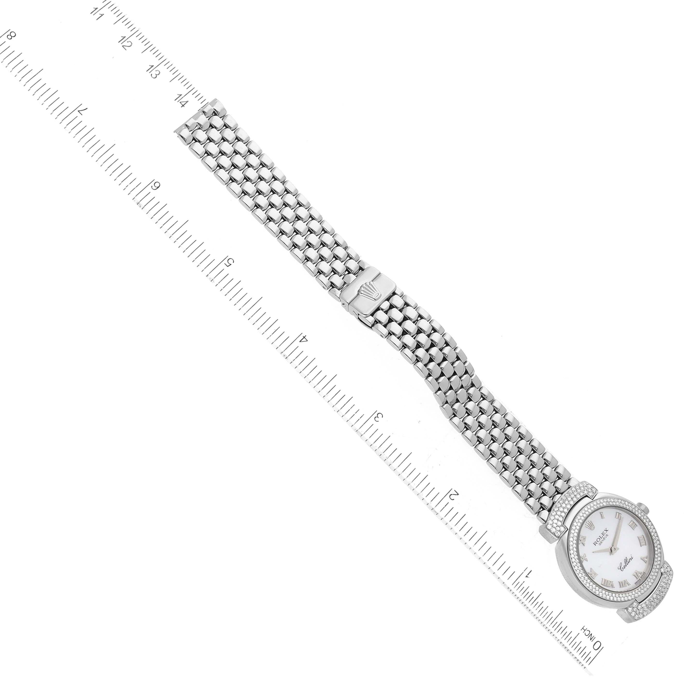 Rolex Cellini Cellissima White Gold Mother Of Pearl Dial Diamond Ladies Watch For Sale 1