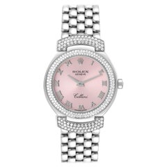 Rolex Cellini Cellissima Oro Bianco Quadrante Rosa Diamond Orologio Donna 6673