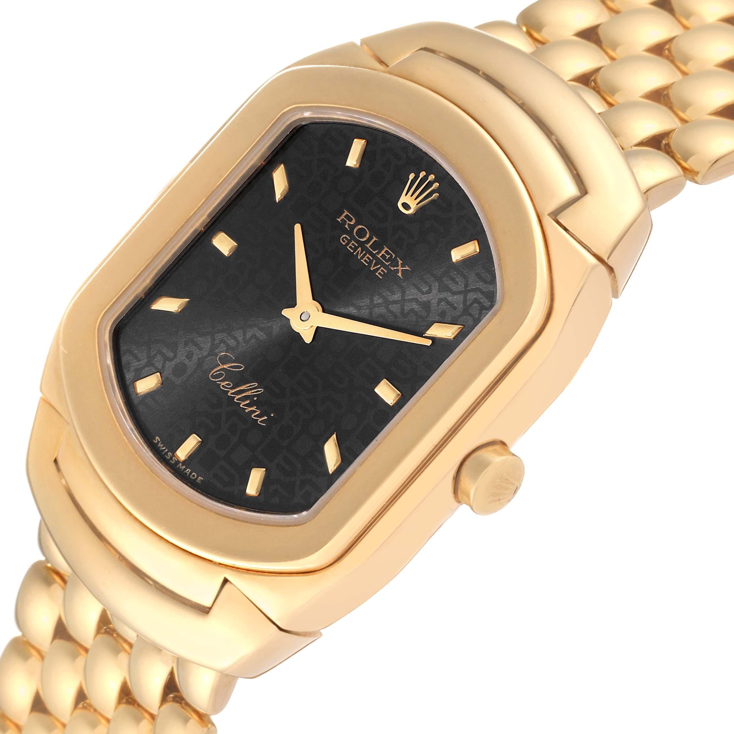 Women's Rolex Cellini Cellissima Yellow Gold Black Anniversary Dial Ladies Watch 6631
