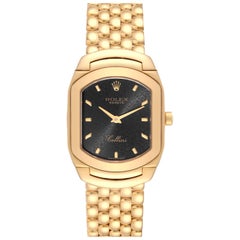 Rolex Cellini Cellissima Yellow Gold Black Anniversary Dial Ladies Watch 6631