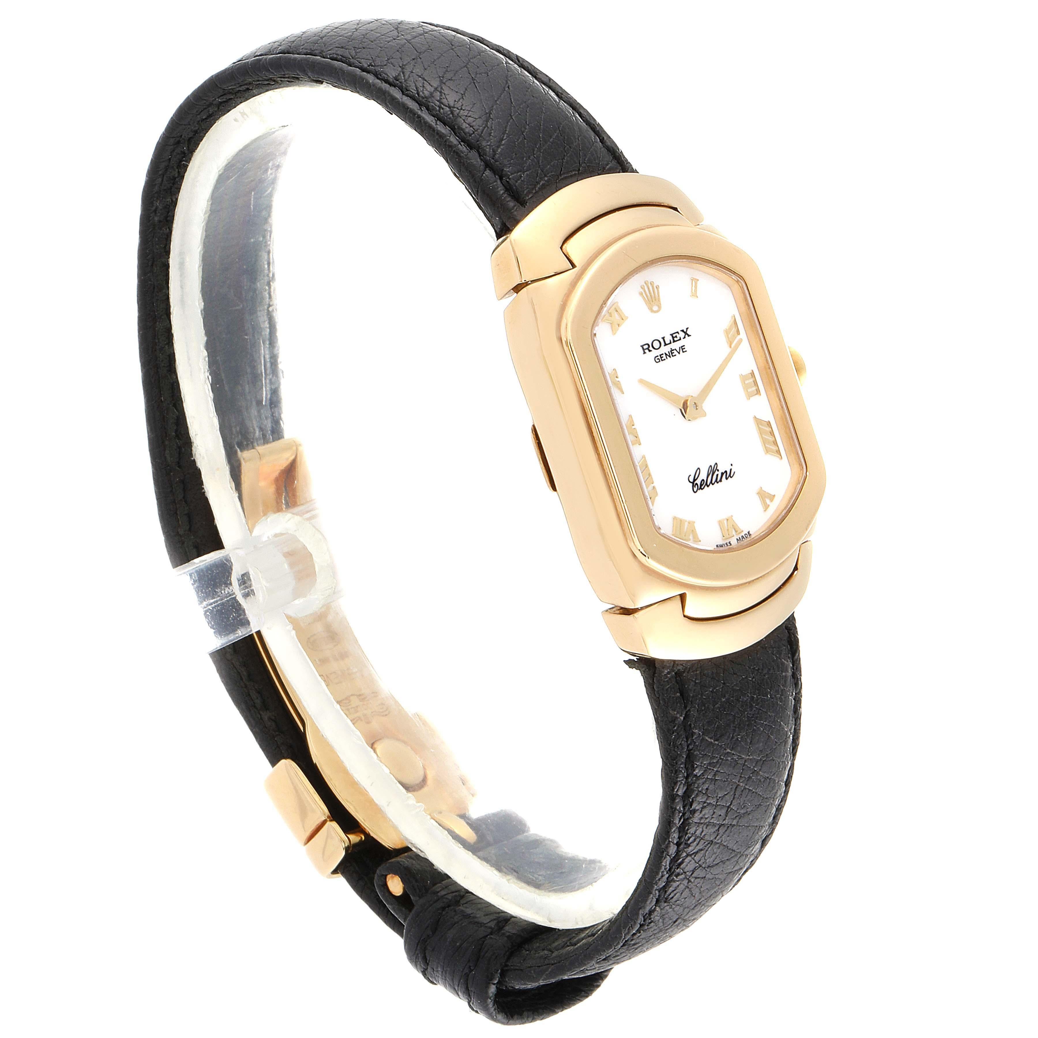 Rolex Cellini Cellissima Yellow Gold White Dial Ladies Watch 6631 In Excellent Condition For Sale In Atlanta, GA