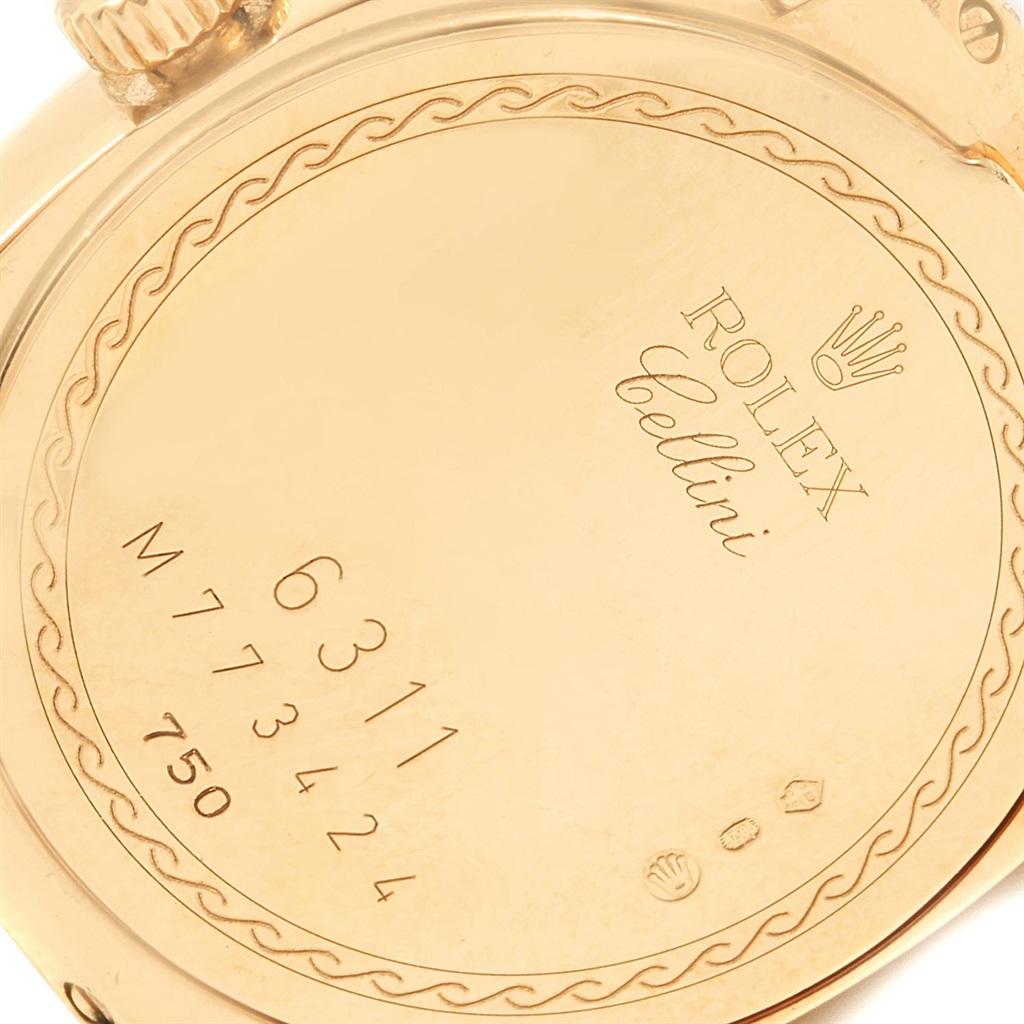 Rolex Cellini Cestello 18 Karat Yellow Gold Diamond Ladies Watch 6311 Box For Sale 1