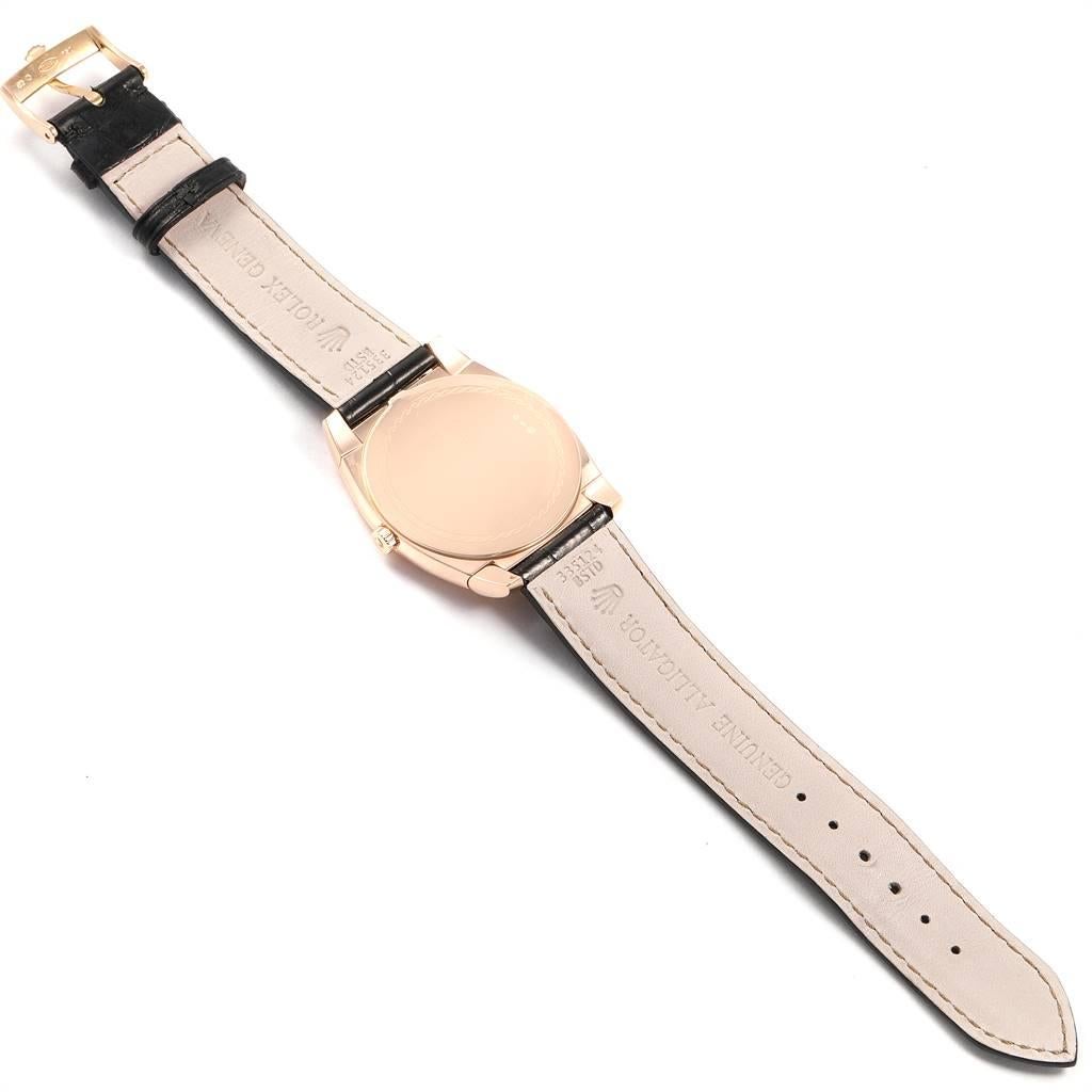 Rolex Cellini Cestello 18 Karat Rose Gold Slate Dial Men's Watch 5330 7