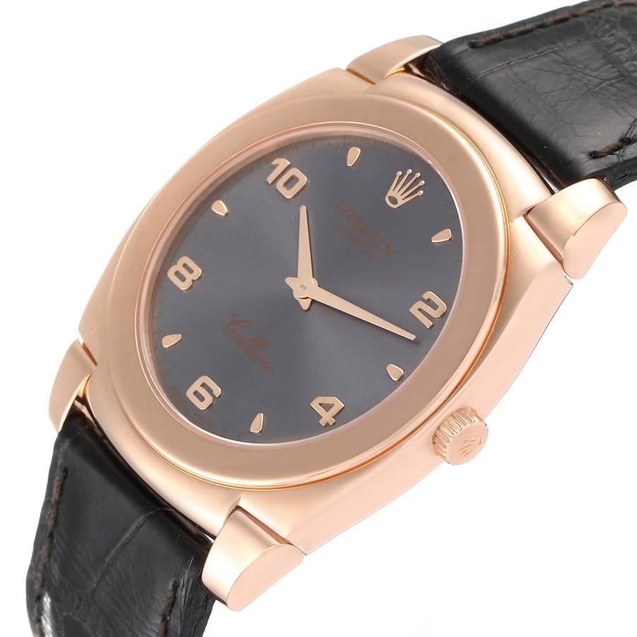 Rolex Cellini Cestello 18K Rose Gold Slate Dial Mens Watch 5330 For Sale 1