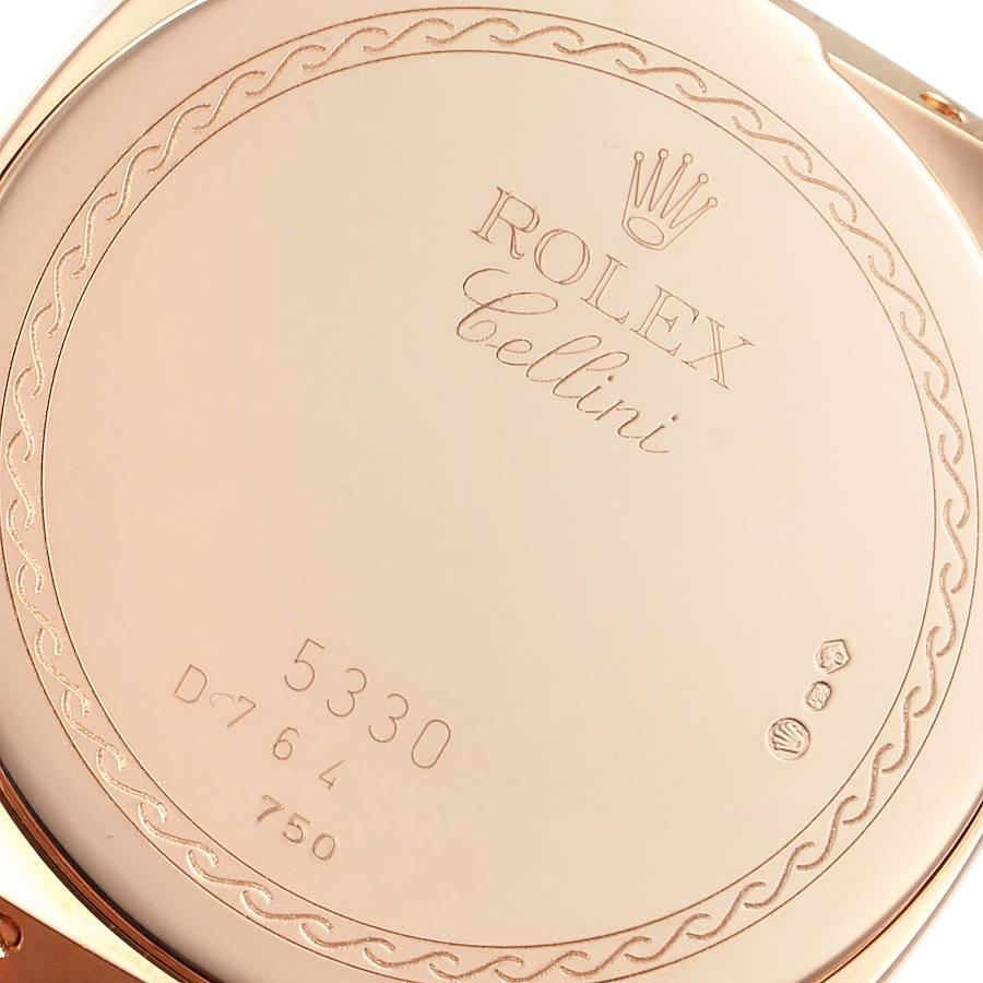 Rolex Cellini Cestello 18K Rose Gold Slate Dial Mens Watch 5330 For Sale 2