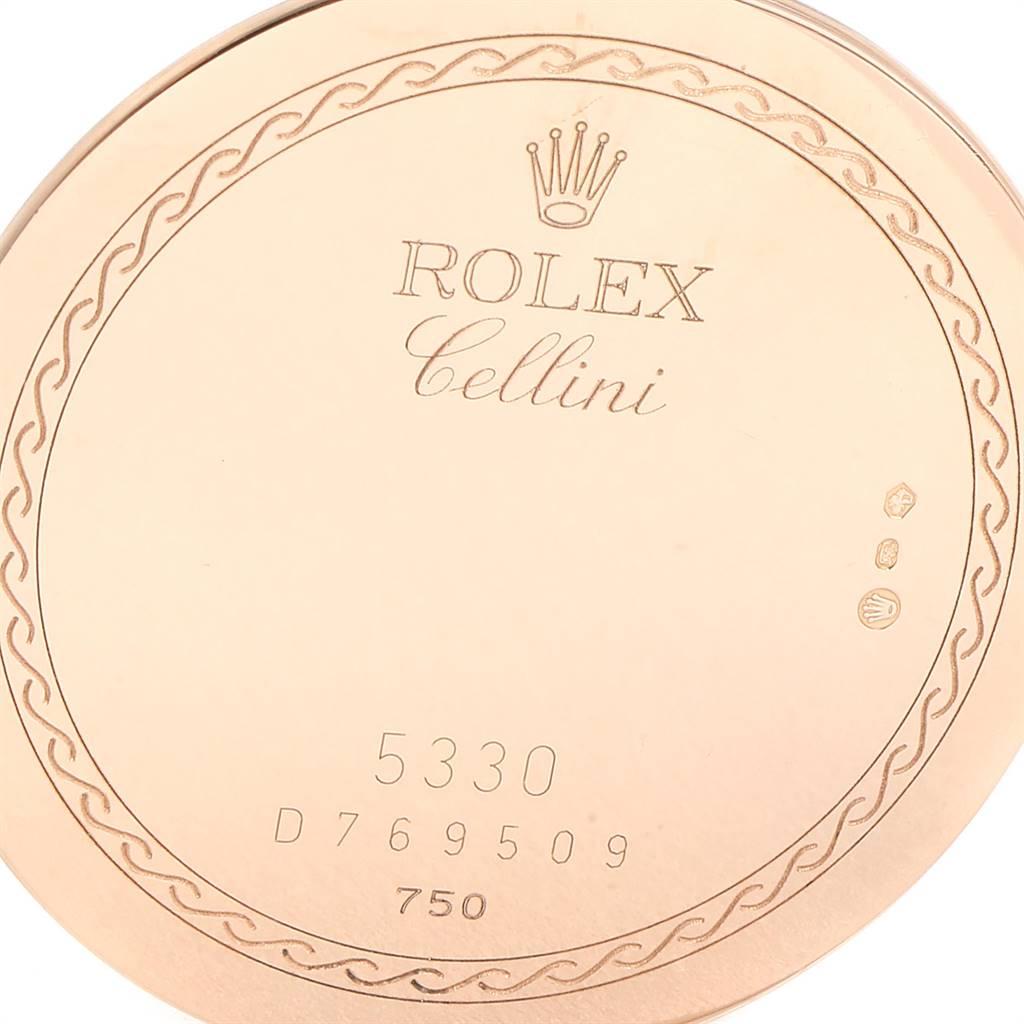 Rolex Cellini Cestello 18 Karat Rose Gold Slate Dial Men's Watch 5330 4
