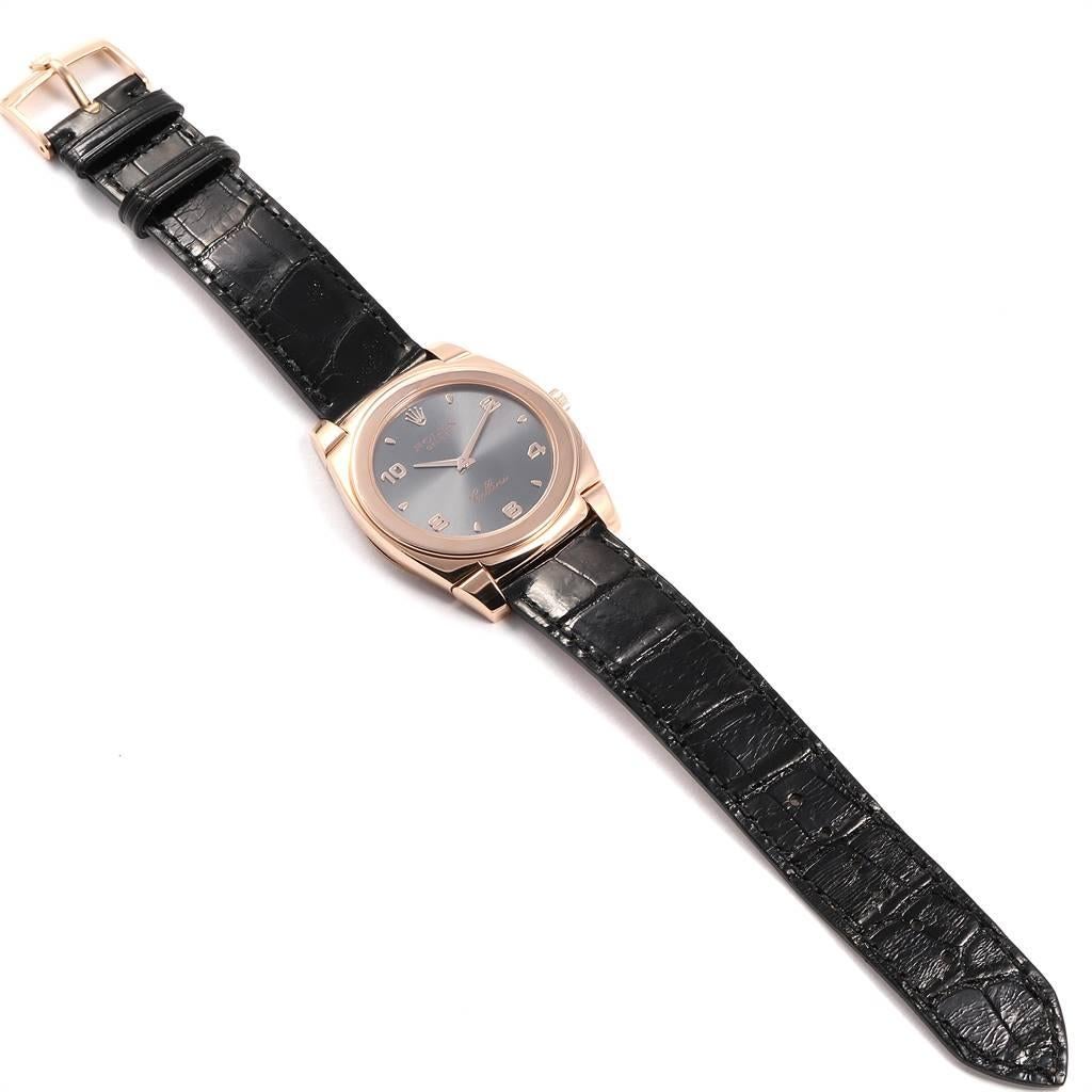 Rolex Cellini Cestello 18 Karat Rose Gold Slate Dial Men's Watch 5330 6