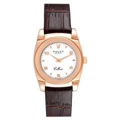 Rolex Cellini Cestello 18k Rose Gold White Dial Ladies Watch 5310