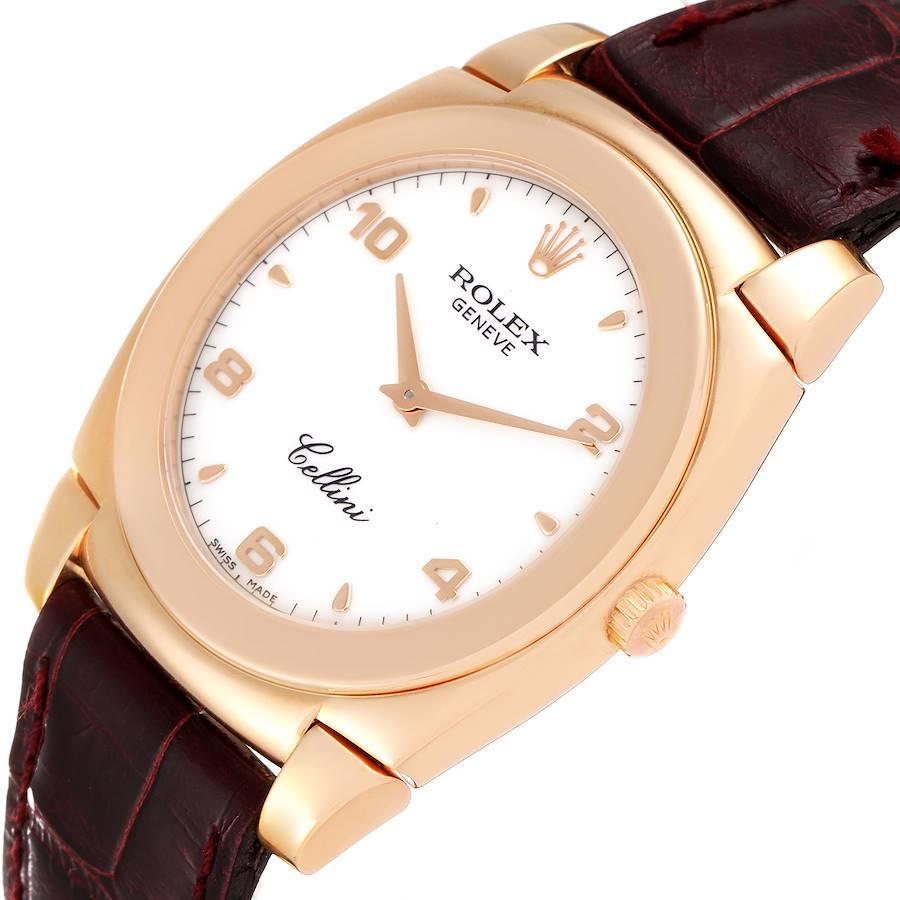 Rolex Cellini Cestello 18K Rose Gold White Dial Mens Watch 5330 For Sale 1