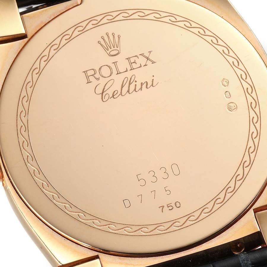 Men's Rolex Cellini Cestello 18K Rose Gold White Dial Mens Watch 5330 For Sale