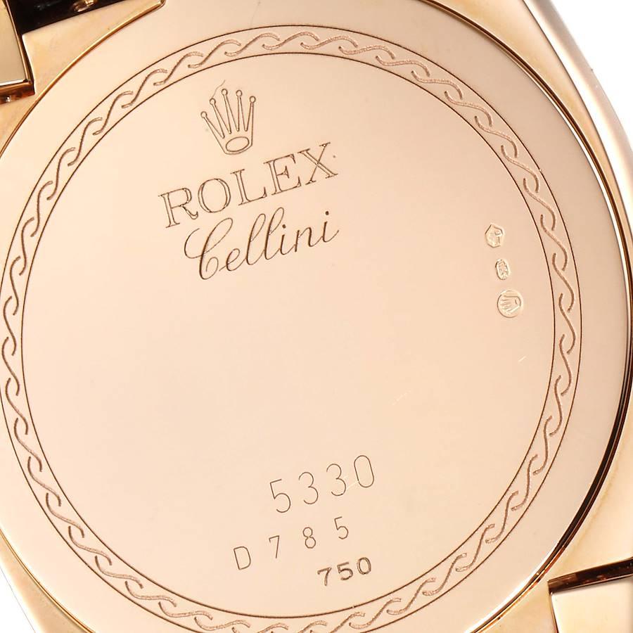 Rolex Cellini Cestello 18K Rose Gold White Dial Mens Watch 5330 For Sale 2