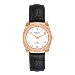 Rolex Cellini Cestello Rose Gold White Dial Ladies Watch 5320