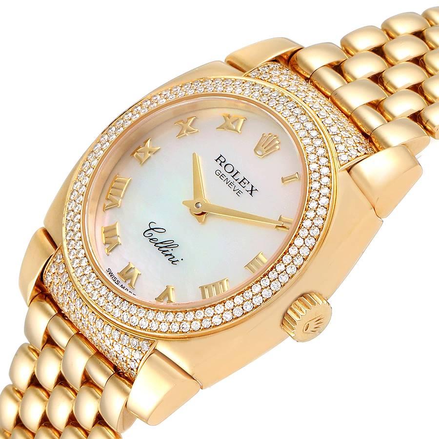 Rolex Cellini Cestello Yellow Gold MOP Diamond Ladies Watch 6311 For Sale 1