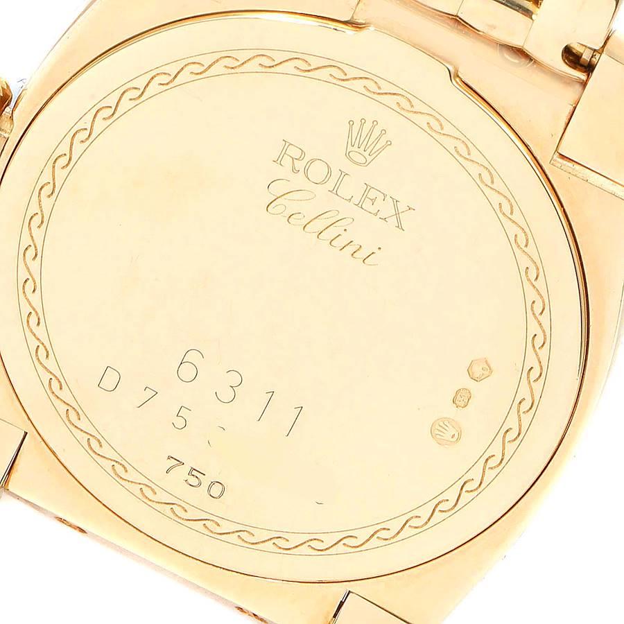 Rolex Cellini Cestello Yellow Gold MOP Diamond Ladies Watch 6311 For Sale 2