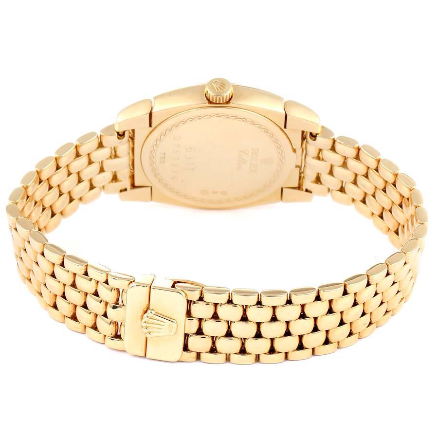 Rolex Cellini Cestello Yellow Gold MOP Diamond Ladies Watch 6311 For Sale 3