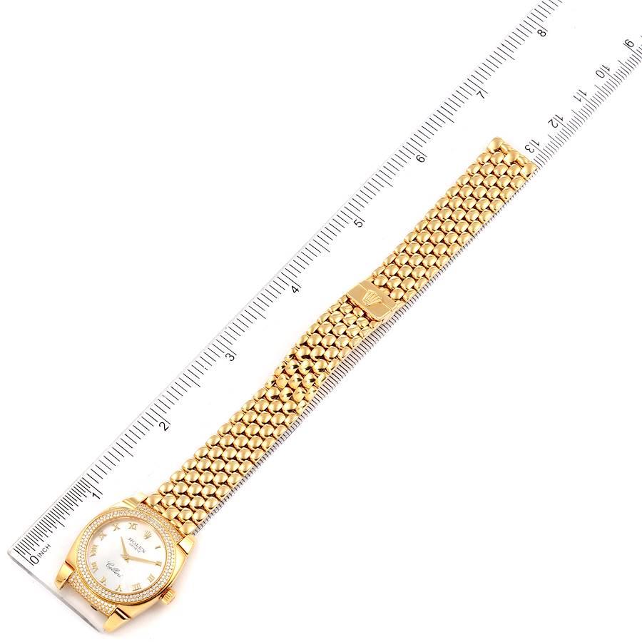 Rolex Cellini Cestello Yellow Gold MOP Diamond Ladies Watch 6311 For Sale 4