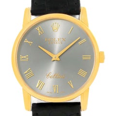 Rolex Cellini Classic 18 Karat Yellow Gold Slate Dial Watch 5116